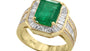 EFFY 18K YELLOW GOLD DIAMOND,NATURAL EMERALD RING