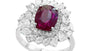 EFFY 18K WHITE GOLD DIAMOND AND RUBY PENDANT