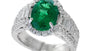 EFFY 18K WHITE GOLD NATURAL EMERALD,EMERALD RING