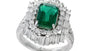 EFFY 18K WHITE GOLD NATURAL EMERALD,EMERALD RING