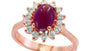 EFFY 14K ROSE GOLD DIAMOND,NATURAL RUBY RING