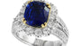 EFFY 18K TWO TONE GOLD DIAMOND AND SAPPHIRE RING