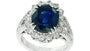 EFFY 18K WHITE GOLD DIAMOND,NATURAL SAPPHIRE RING