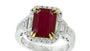 EFFY 18K WHITE and YELLOW GOLD DIAMOND,NATURAL RUBY RING