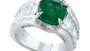 EFFY 18K WHITE GOLD NATURAL EMERALD RING