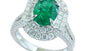 EFFY 18K WHITE GOLD NATURAL EMERALD RING