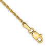 14k 1.3mm Solid Diamond-cut Machine-Made Rope Chain Anklet