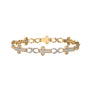 10KY-W 1.95CTW DIAMOND HORIZONTAL CROSS BRACELET