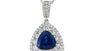 EFFY 18K WHITE GOLD DIAMOND AND SAPPHIRE PENDANT