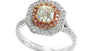EFFY 18K WIHTE/ROSE GOLD ,WHITE AND PINK DIAMOND RING