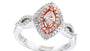 EFFY 18K WHITE/ROSE GOLD ,WHITE AND PINK DIAMOND RING