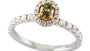 EFFY 18K WHITE and YELLOW GOLD FANCY COLOR DIAMOND RING