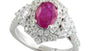 EFFY 18K WHITE GOLD ,DIA/RUBY RING