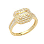 14KY 0.90CTW BAGUETTE DIAMOND SQUARE CLUSTER RING
