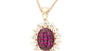 EFFY 14K ROSE GOLD DIAMOND,NATURAL RUBY PENDANT