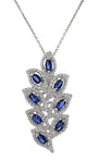 Effy 14K White Gold Diamond,Natural Sapphire Pendant