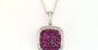 EFFY 14K WHITE GOLD DIAMOND,NATURAL RUBY PENDANT