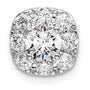 14kw 1ct Lab Grown Diamond VS/SI+ G+ Cushion Halo Chain Slide Pendant