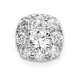 14kr Lab Grown Diamond VS/SI+ G+ Cushion Halo Pendant