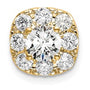 14k 1 ct Lab Grown Diamond VS/SI+ G+ Cushion Halo Chain Slide Pendant