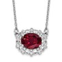 14kw 1ct Lab Grown Diamond VS/SI+ G+ & Cr Ruby Comp 18in Necklace