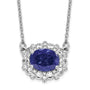 14kw 1ct Lab Grown Diamond VS/SI+ G+ & Cr Sapphire Comp 18in Necklace