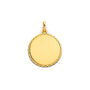 14K Yellow Gold Engravable Round Pendant with Diamond-Cut Border