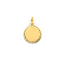 14K Yellow Gold Engravable Round Pendant with Etched Border