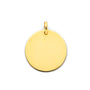 14K Yellow Gold Engravable Round Pendant