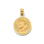 14K Yellow Gold Round Jesus Pendant