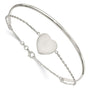 Sterling Silver Polished Heart Bracelet/Bangle