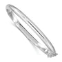 Sterling Silver Rhodium-plated 5mm w/Chain Hinged Bangle