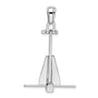 Sterling Silver Rhod-plted Polished 3D Moveable Danforth Anchor Pendant