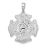 Sterling Silver Rhodium-plated St. Florian Fire Dept. Medal Pendant