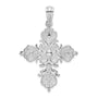 Sterling Silver Polished/Textured Fleur de Lis Cross Pendant