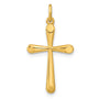 Sterling Silver Gold-plated Polished Round Tapered Ends Cross Pendant