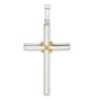 Sterling Silver w/Gold-tone X Center Hollow Cross Pendant