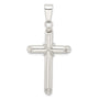Sterling Silver Polished X Center Hollow Tube Cross Pendant