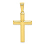Sterling Silver Gold-tone Polished Cross Pendant