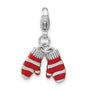 Sterling Silver Amore La Vita Rhodium-plated Enameled Mitten Charm