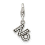 Sterling Silver Amore La Vita Rhodium-pl Antiqued Polished CZ NO Charm