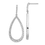Sterling Silver Cheryl M Rhd-pltd CZ Open Pear Shape Dangle Earrings