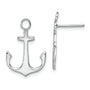 Sterling Silver Rhodium-plated Polished Anchor Post Earrings