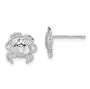 Sterling Silver Rhodium-plated Polished Crab Post Earrings