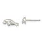 Sterling Silver Rhodium-plated Polished Mini Manatee Post Earrings