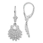 Sterling Silver Polished Lions Paw Shell Leverback Earrings