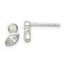 Sterling Silver Polished CZ Post Earrings