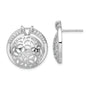 Sterling Silver Rhodium-plated Cut Out CZ Circle Earrings