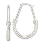 Sterling Silver Polished Fancy Oval Hoop Earrings