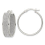 Sterling Silver Polished Fabric Glitter 6.85mm Round Hoop Earrings
